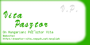 vita pasztor business card